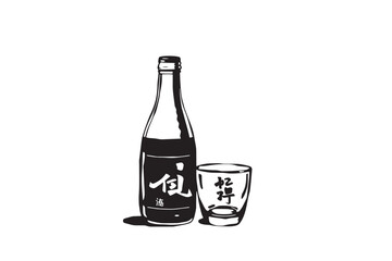 Elegant Soju Bottle with Korean Lettering