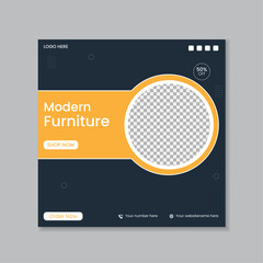 Business social media post square flyer furniture sale banner template