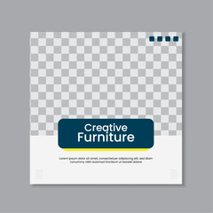 Business social media post square flyer furniture sale banner template