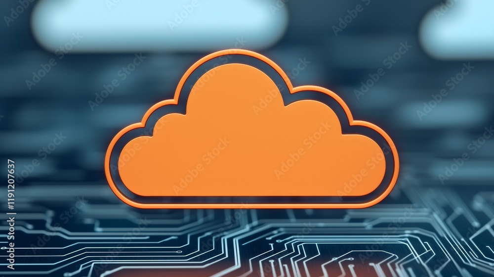 Poster cloud computing innovation concept illustration with circuitry background