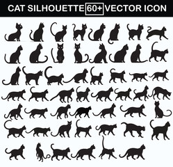 Exclusive cat silhouette icon set 