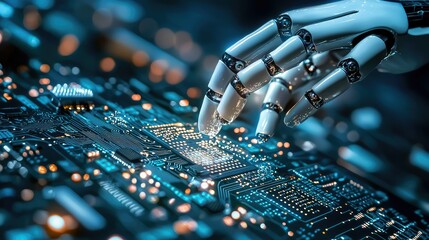 Robotic Hand Interacting with Digital Circuit Board Technology