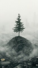 Fototapeta premium Lone Tree in a Post-Apocalyptic Wasteland