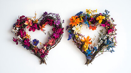 Heart Shaped Floral Wreaths Valentine
