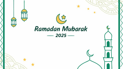 Ramadan Mubarak 2025 Banner