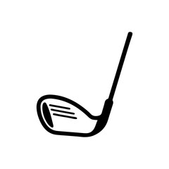 Black golf club head icon silhouette vector illustration design on white background.