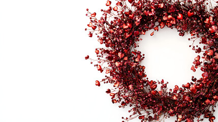 Obraz premium Elegant Red Heart Festive Wreath