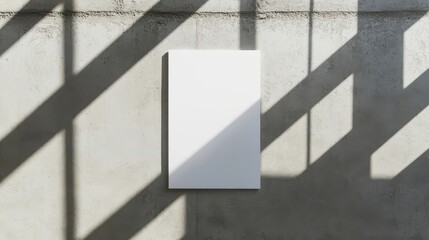 Minimalist Blank Canvas on Textured Wall with Shadows