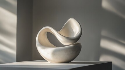 Elegant sculptural artwork showcasing fluid form and modern design in natural light