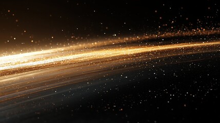 Obraz premium Glowing particles in dark space background.