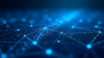 Fototapeta premium blue network, digital connection