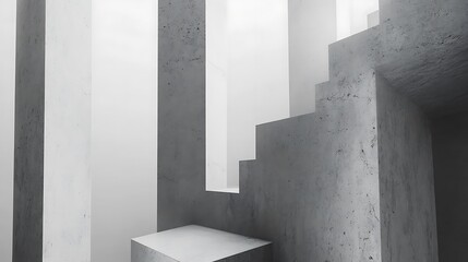 Fototapeta premium Abstract Concrete Structure Staircase Architectural Design