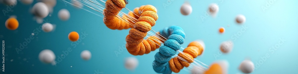 Poster vibrating string producing various sound frequencies in an abstract 3d rendered the image depicts th