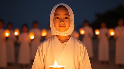 Children Holding Lanterns During Ramadan Celebration at Night