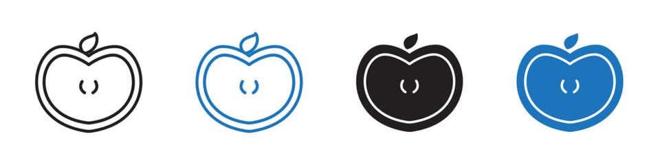 Apple icon Flat line symbol