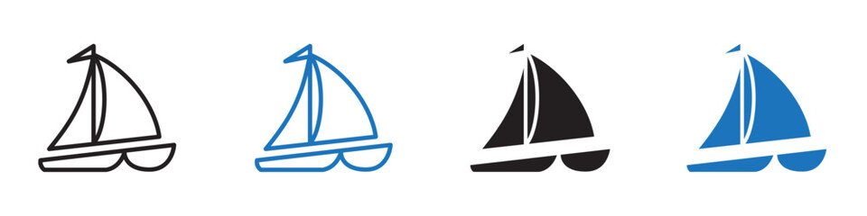 Boat icon Flat line symbol