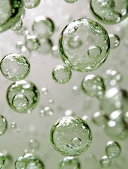 Floating Green Spheres: An Abstract Scene