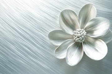 Fototapeta premium Elegant Metal Floral Design with Smooth Background