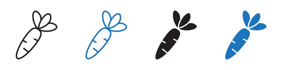 Carrot icon Flat line symbol