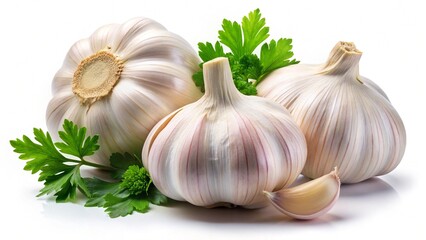 Garlic isolated on transparent background. (.PNG)
