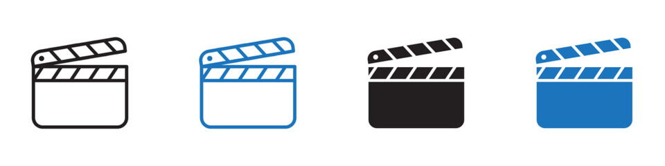Clapper board icon Flat line symbol