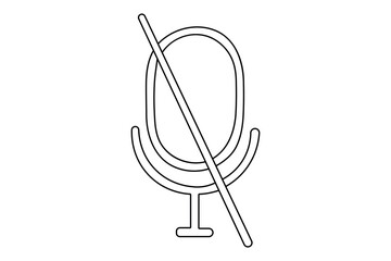 Microphone continuous single line art and isolated outline vector design
