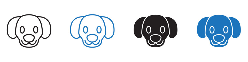 Dog icon Flat line symbol