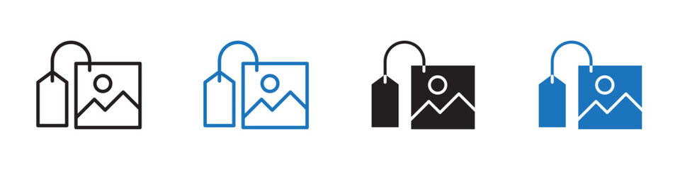Exif eraser icon Flat line symbol