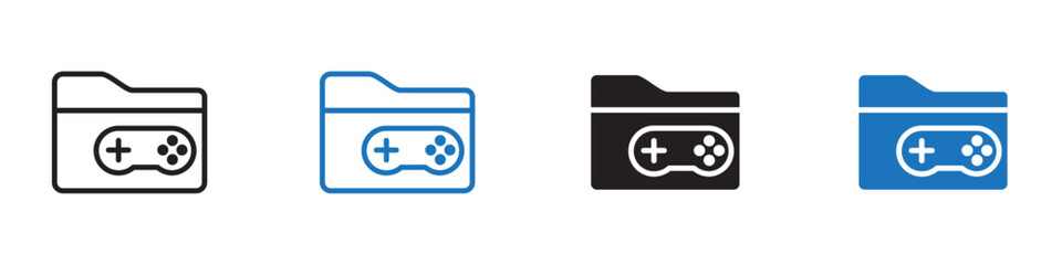 Folder game icon Flat line symbol