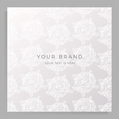 Cover design for menu, wedding invitation, booklet, portfolio, catalog. Elegant template with an original handmade floral pattern.