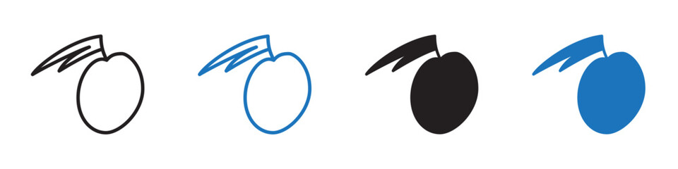 Green mango icon Flat line symbol