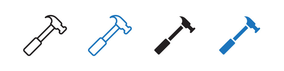 hammer icon Flat line symbol