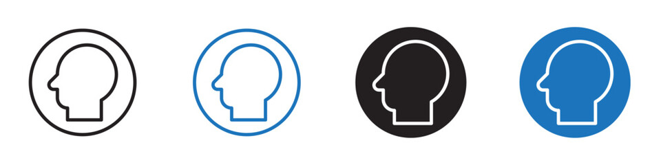 Head icon Flat line symbol