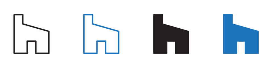 Houzz icon Flat line symbol