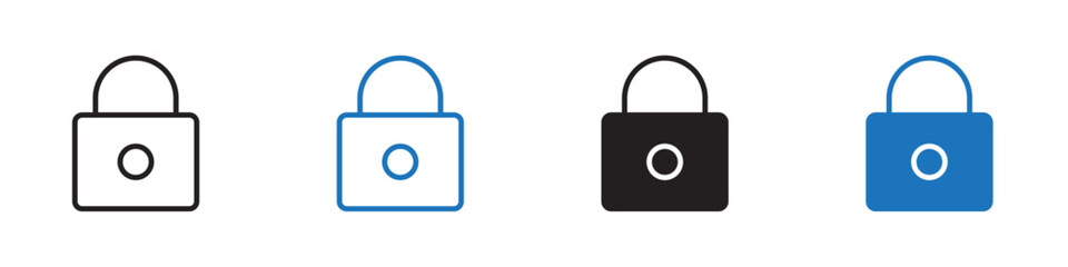 Lock icon Flat line symbol