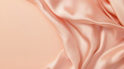 Fototapeta premium Peach Silk Draped Softly On Peach Background