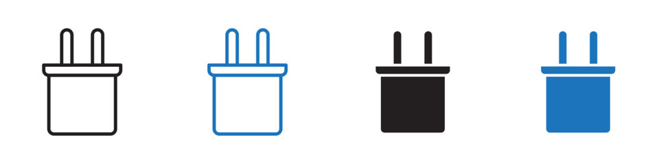 Plug icon Flat line symbol