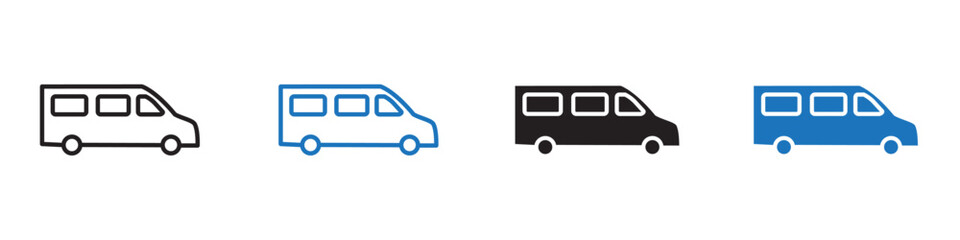 Van icon Flat line symbol