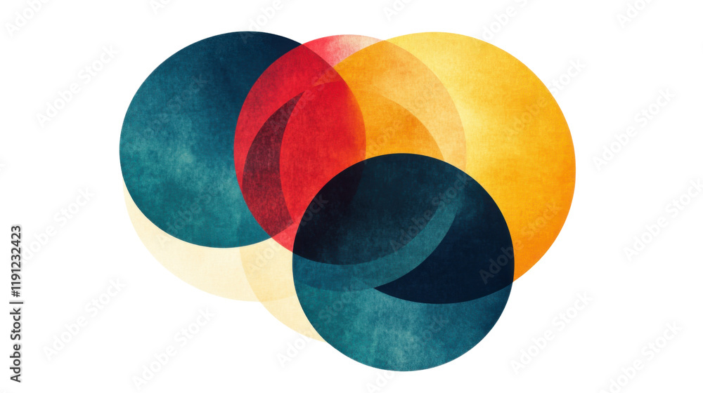 Poster abstract overlapping circle graphic transparent background