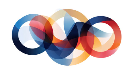 Abstract overlapping circle graphic transparent background