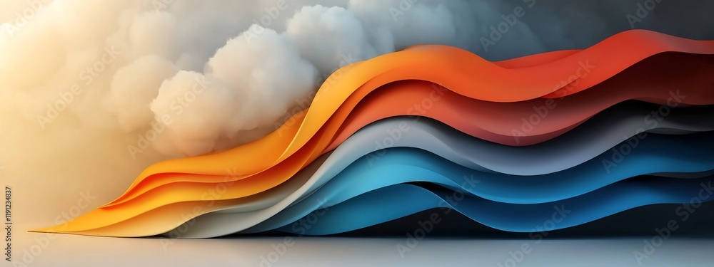 Poster vibrant electromagnetic spectrum visualization from radio waves to gamma rays a 3d rendered represen