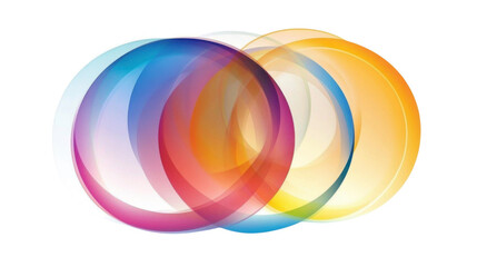 Fototapeta premium Abstract overlapping circle graphic transparent background