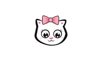 Cute cat logo for pet care company