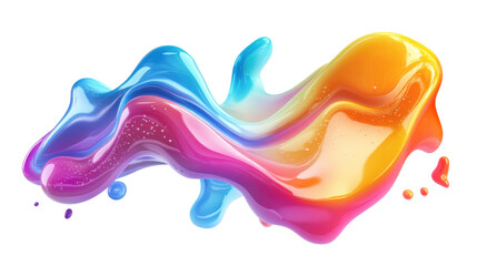 Abstract colorful blob transparent background