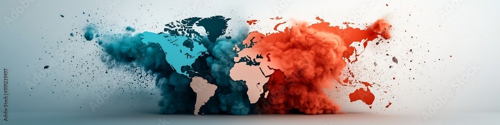 Aufkleber stunning of a vibrant dynamic world map visualizing the frequency distribution of earthquakes across