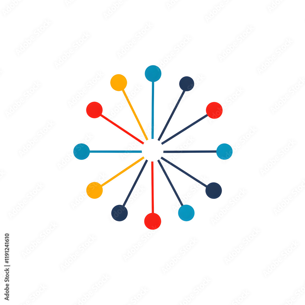 Poster Minimalistic Network Icon with Abstract Connection Shape