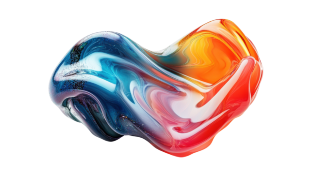 Abstract colorful blob transparent background