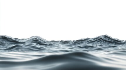 Abstract ocean waves, textured surface, white background, digital art, design element