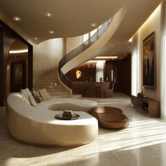 Sophisticated Living Room Interior Design: Architectural Elements and Stylish Furnishings modern living room with fireplace