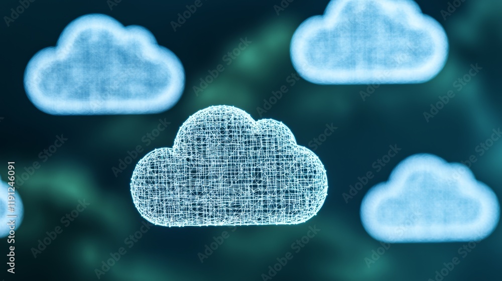 Aufkleber digital clouds forming in futuristic abstract background